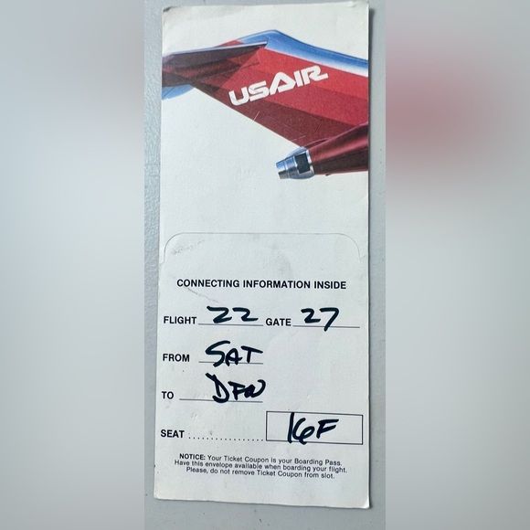 Vintage USAir Travel Passes Luggage Tag Ticket Jackets - Picture 8 of 13